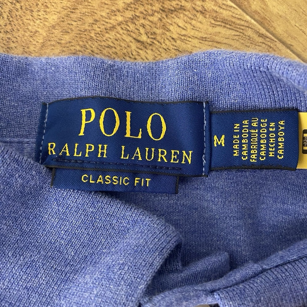 Polo Ralph Lauren Classic Fit Blue Men's Polo Shirt Mens Medium Flesh Pony - Picture 4 of 8
